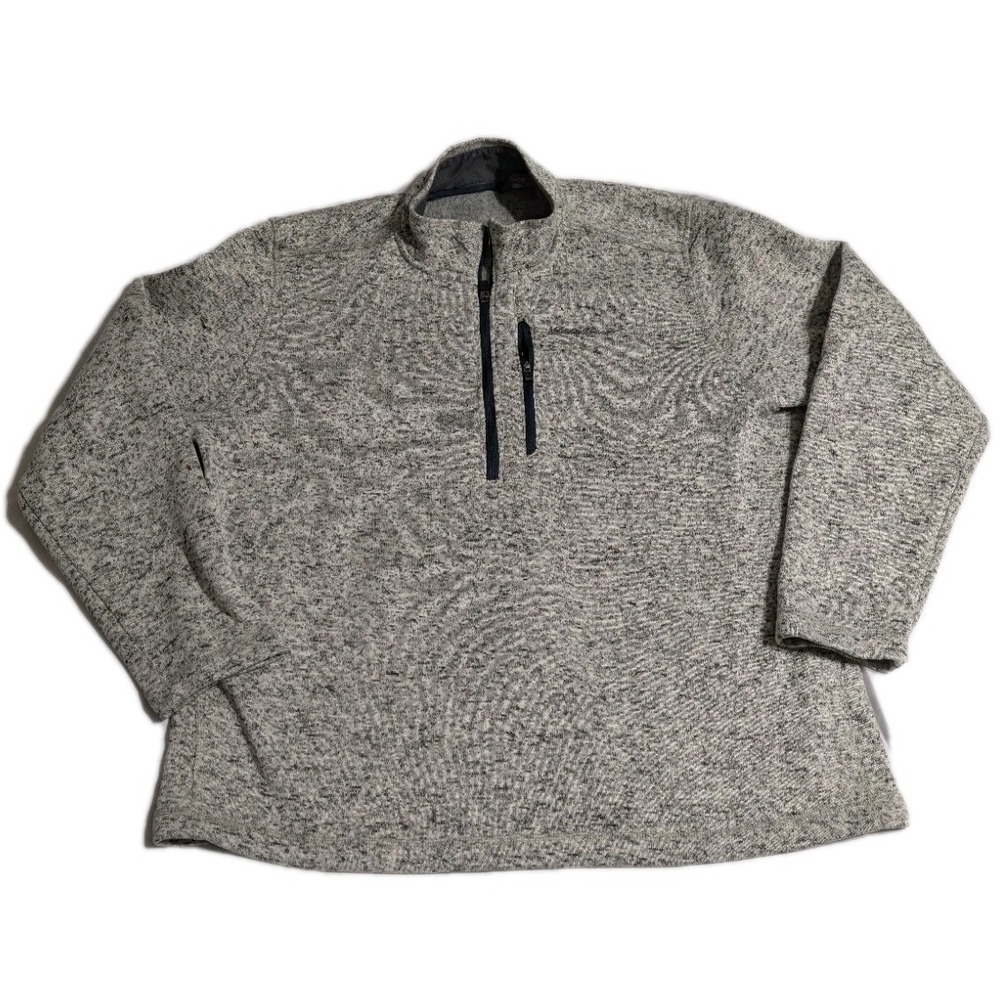 Eddie Bauer Men's XL Fleece Quarter Zip Pullover Heather Gray